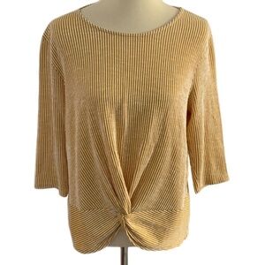 Anthropologie W5 Twist Front 3/4 Sleeve Top